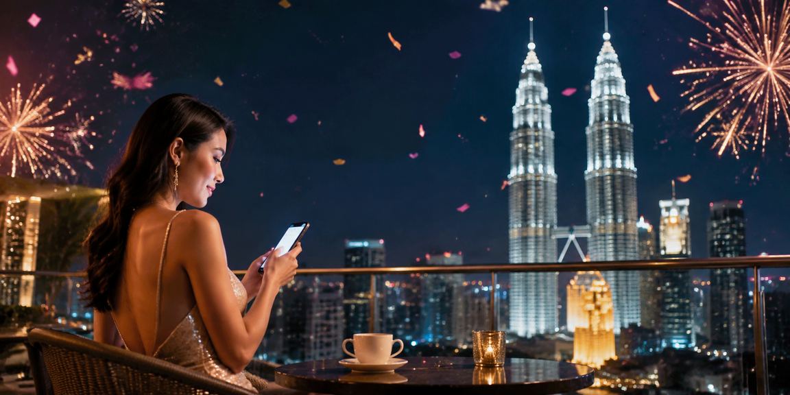 Pengguna menerima rebat bonus taruhan di Kuala Lumpur dalam suasana malam yang meriah